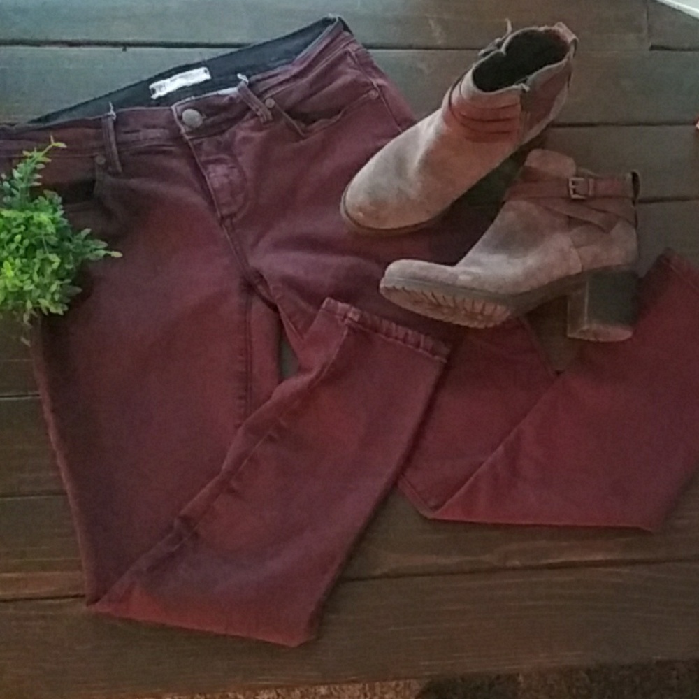 Free People Skinny Red Jeggings Jeans Size 27